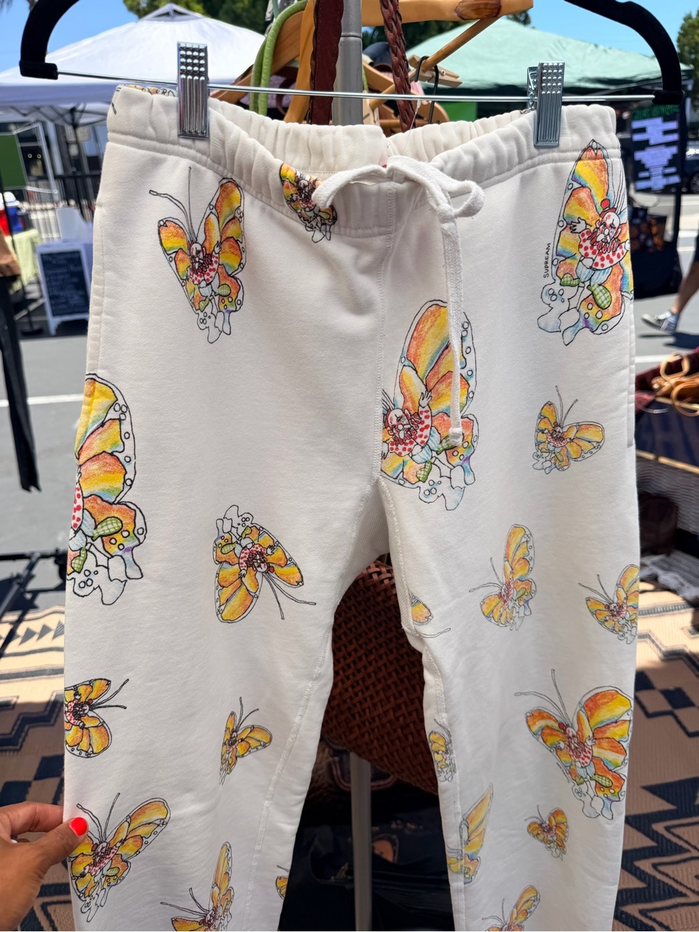 Supreme Gonz Butterfly Sweatpants White Small SS16 Mark Gonzales Rare